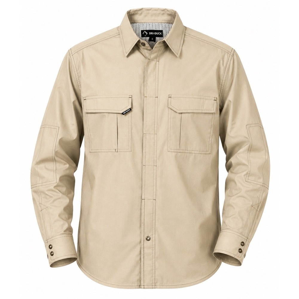 Dri Duck Field Shirt S Khaki New UPF 50 Moisture Wicking Teflon Shield+ Hiking